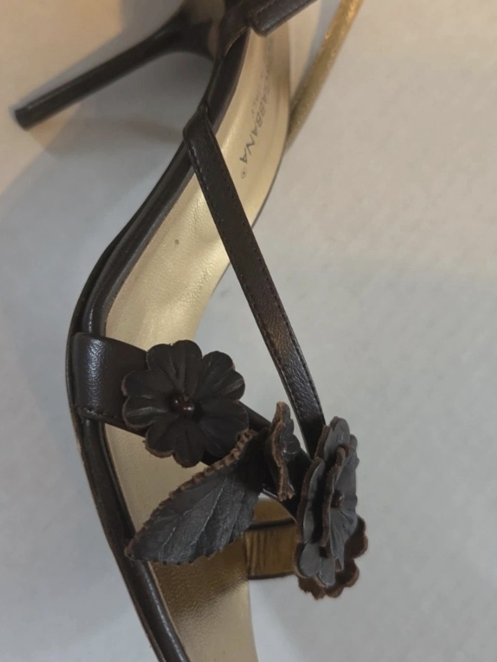 DOLCE & GABBANA Brown Flower Strappy Women’s Sandals - Picture 7 of 9